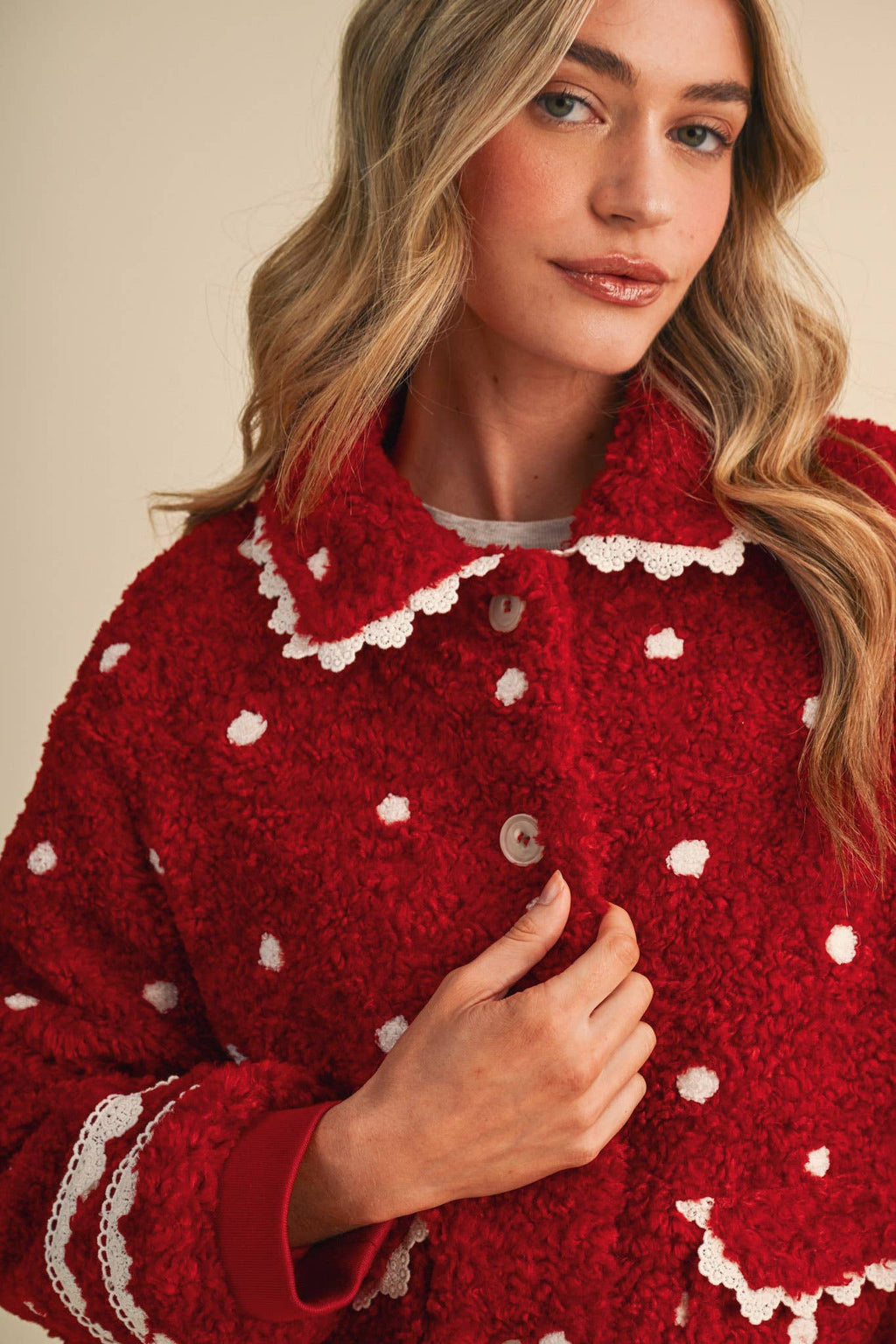 Polka Dot Teddy Jacket