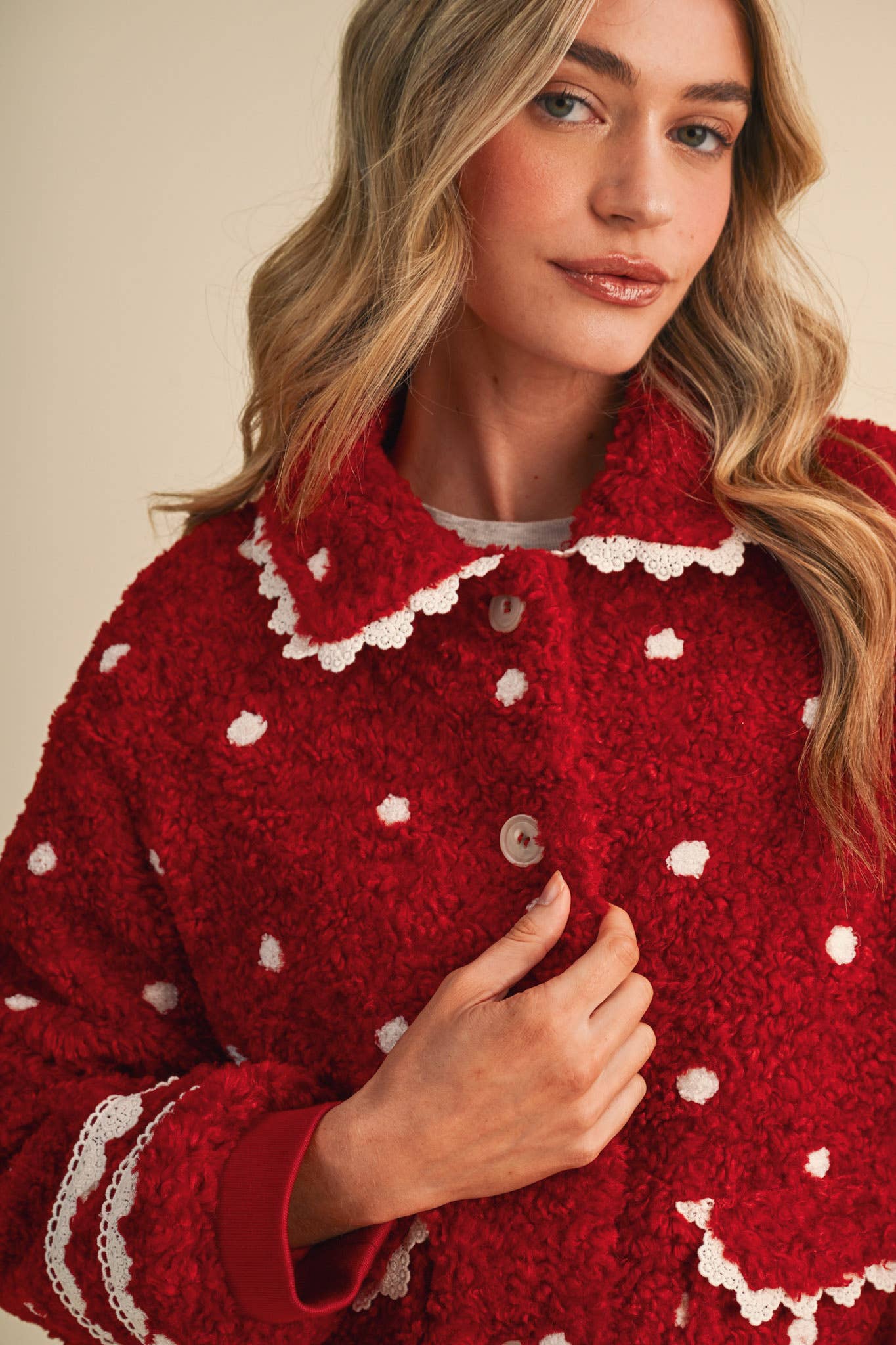 Polka Dot Teddy Jacket