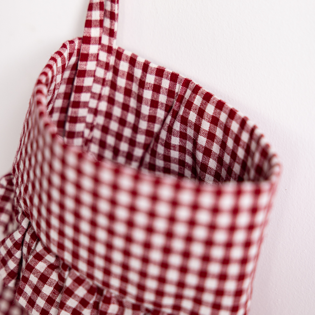 Red Gingham Holiday Stocking