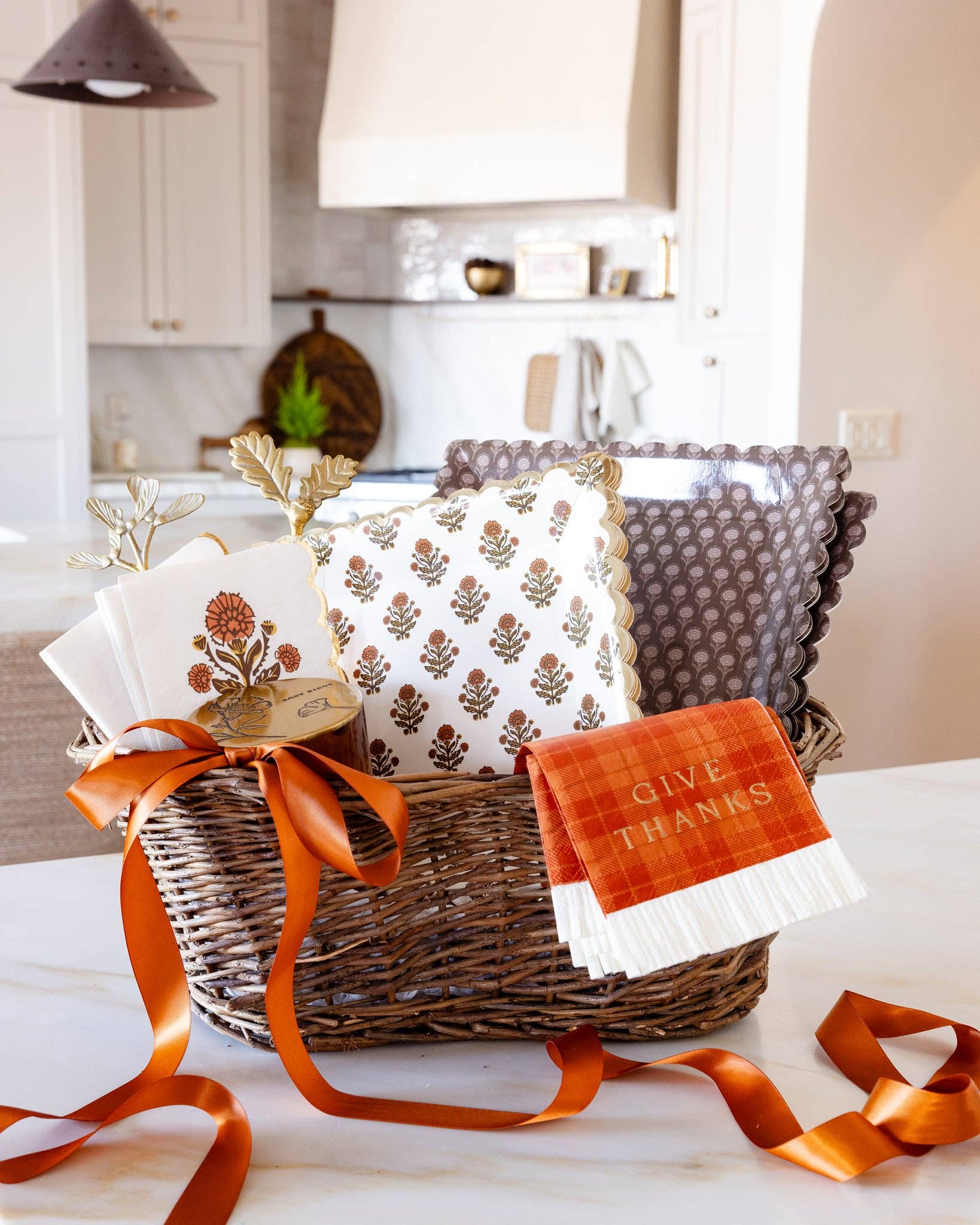 Give Thanks Floral Cocktail Napkin