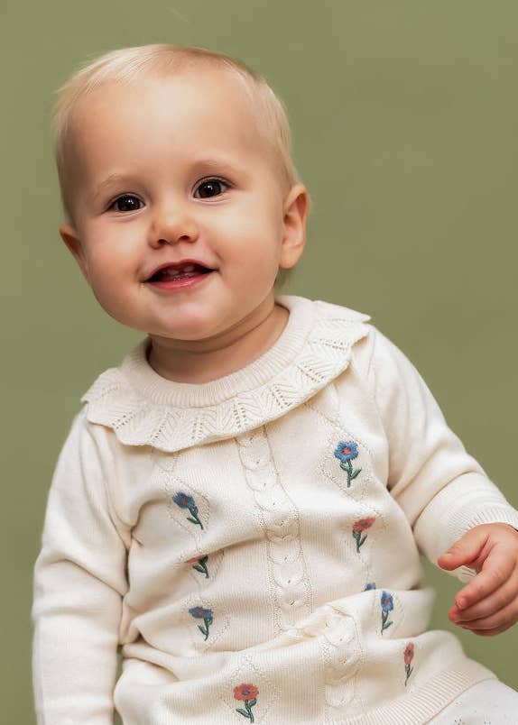 Emma Floral Embroidered Baby Ruffle Dress