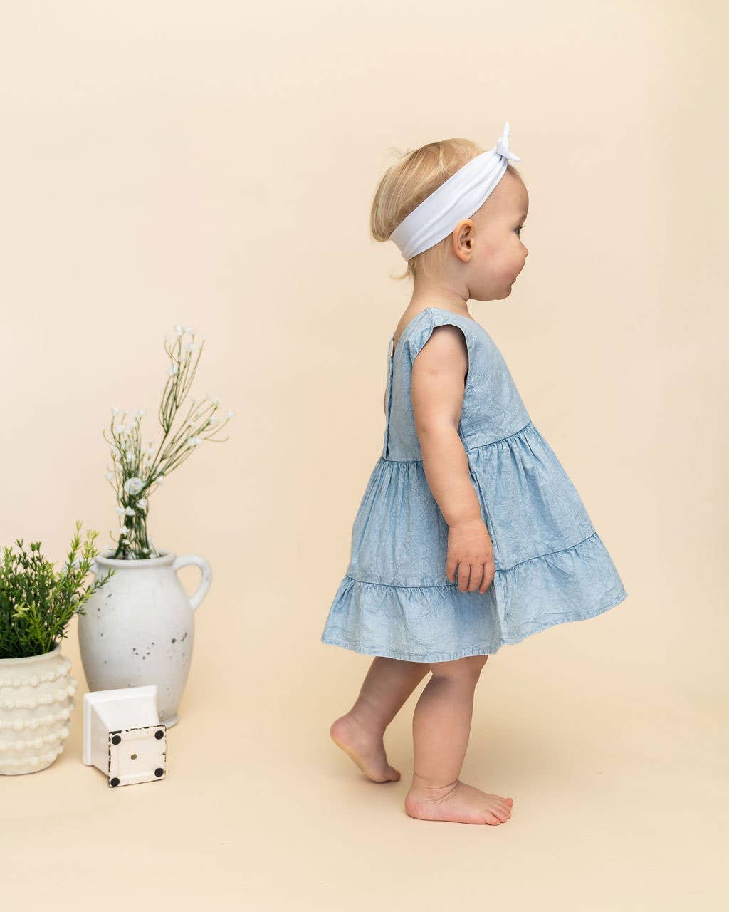 River Baby Dress + Bloomer Set