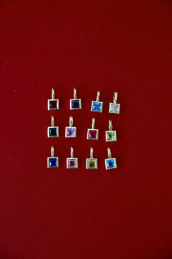 SQUARE BEZEL BIRTHSTONE CHARM