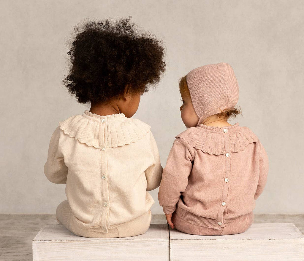 Girls Scalloped Collar Knit Set