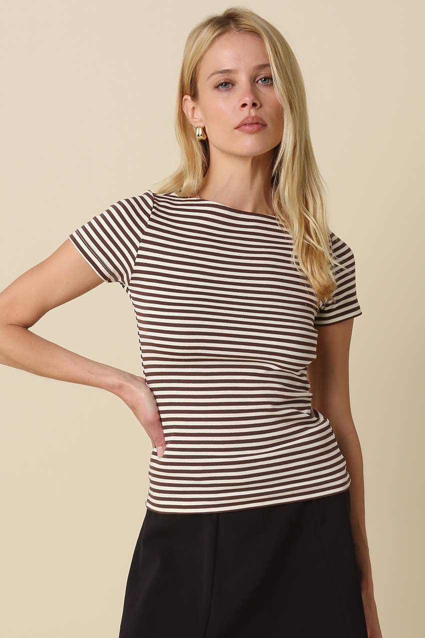 Kate Striped Fitted Top