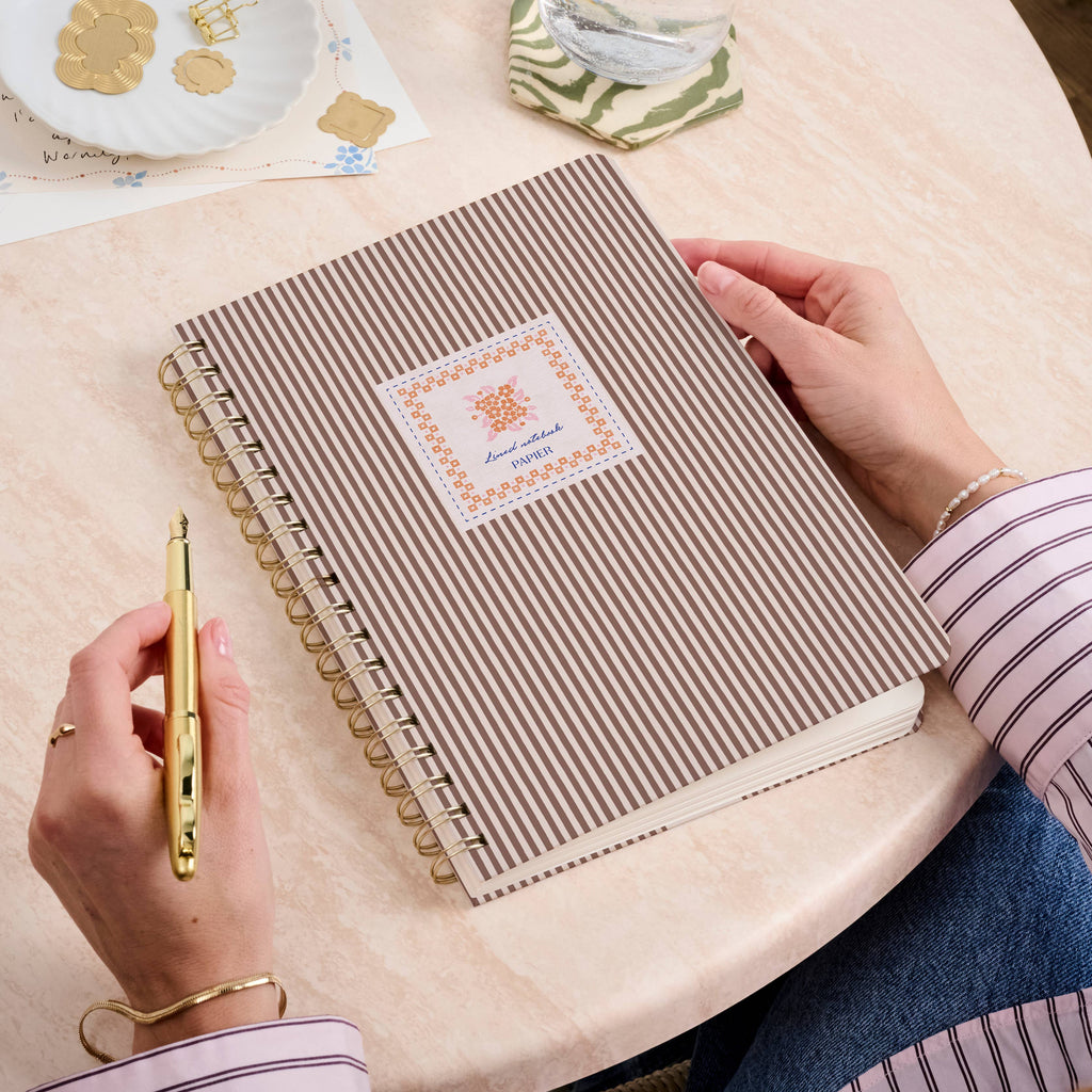 Striped Bloom Lined Notebook