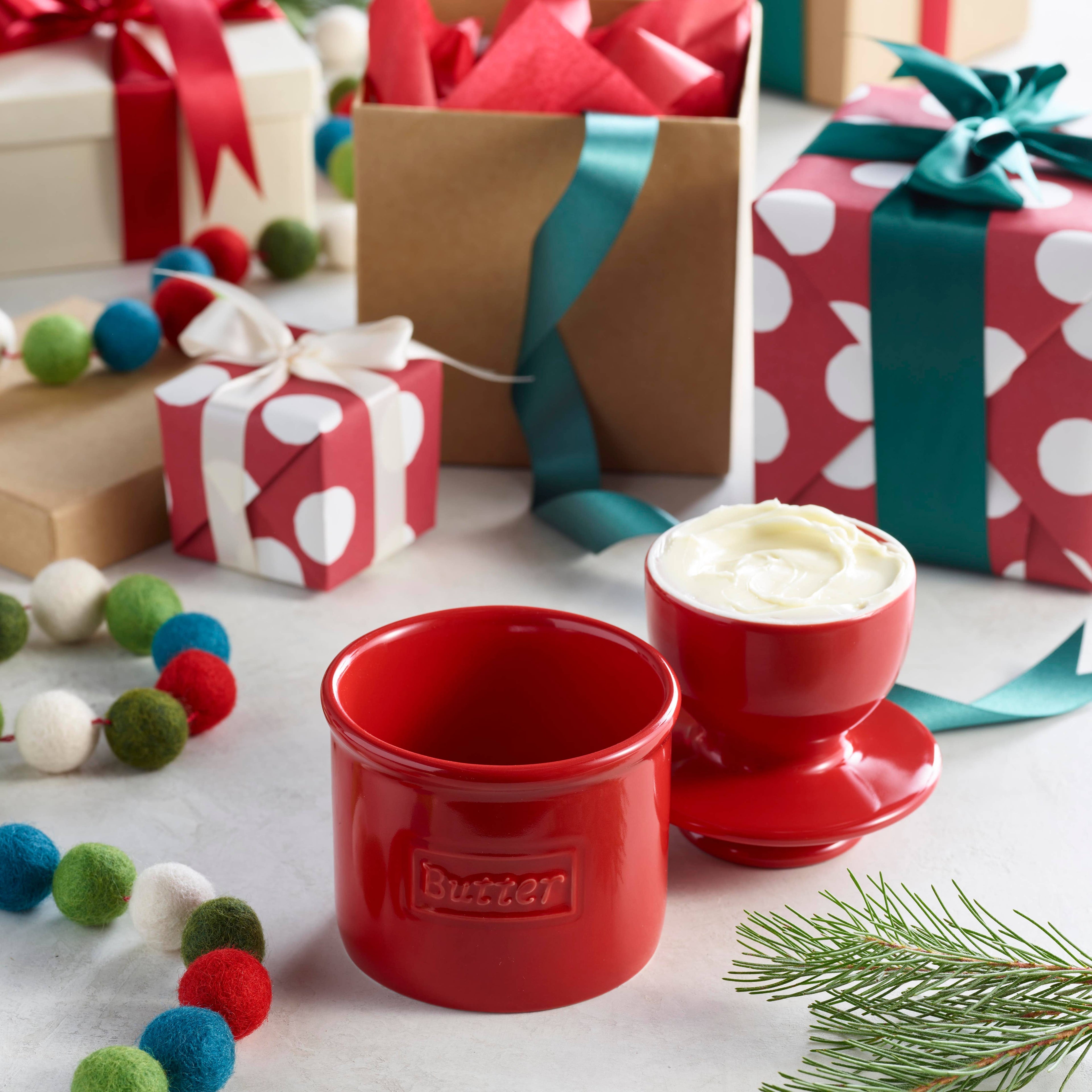 The Original Butter Bell® Crock - Cafe Maraschino Red