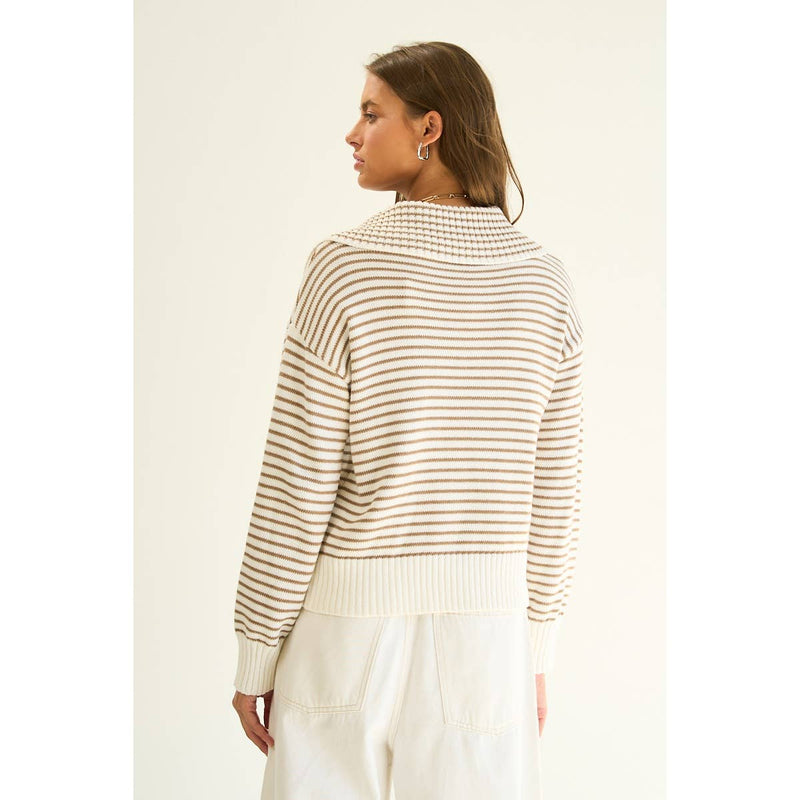 Striped Zip-Up Sweater