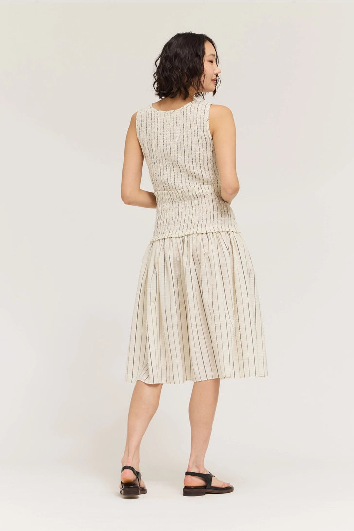 Smocked Bodice Stripe Dress