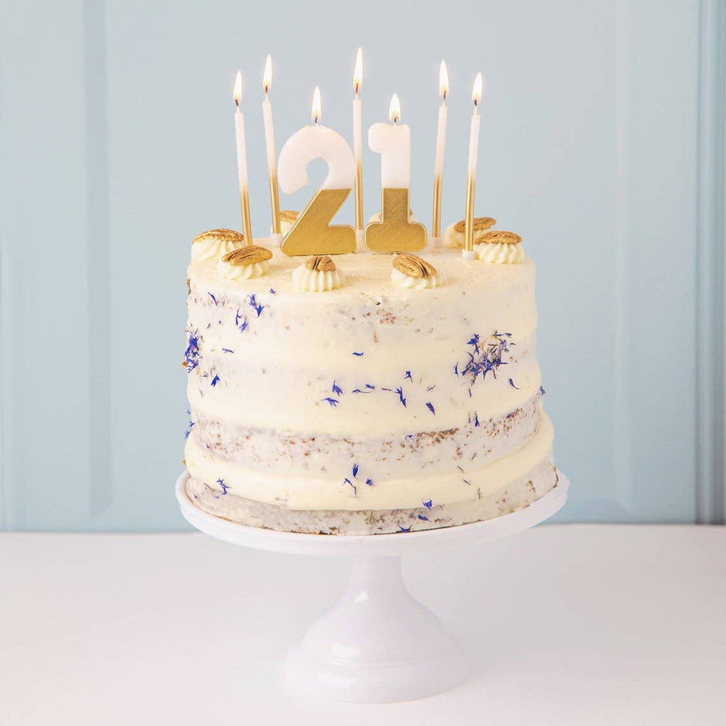 White & Gold Birthday Candles