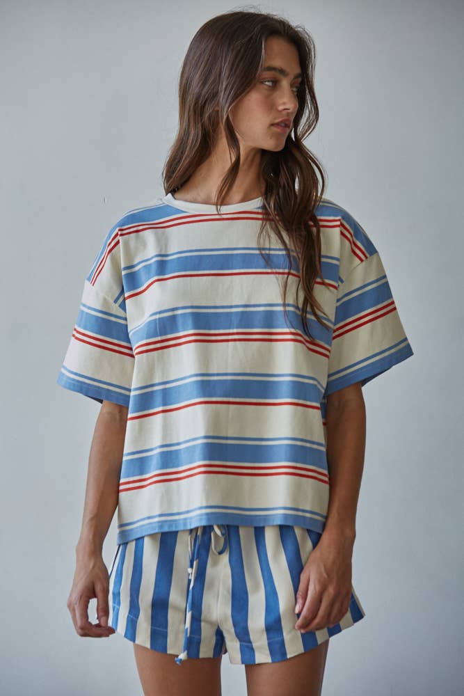 Sailor Stripe Short Sleeve Top