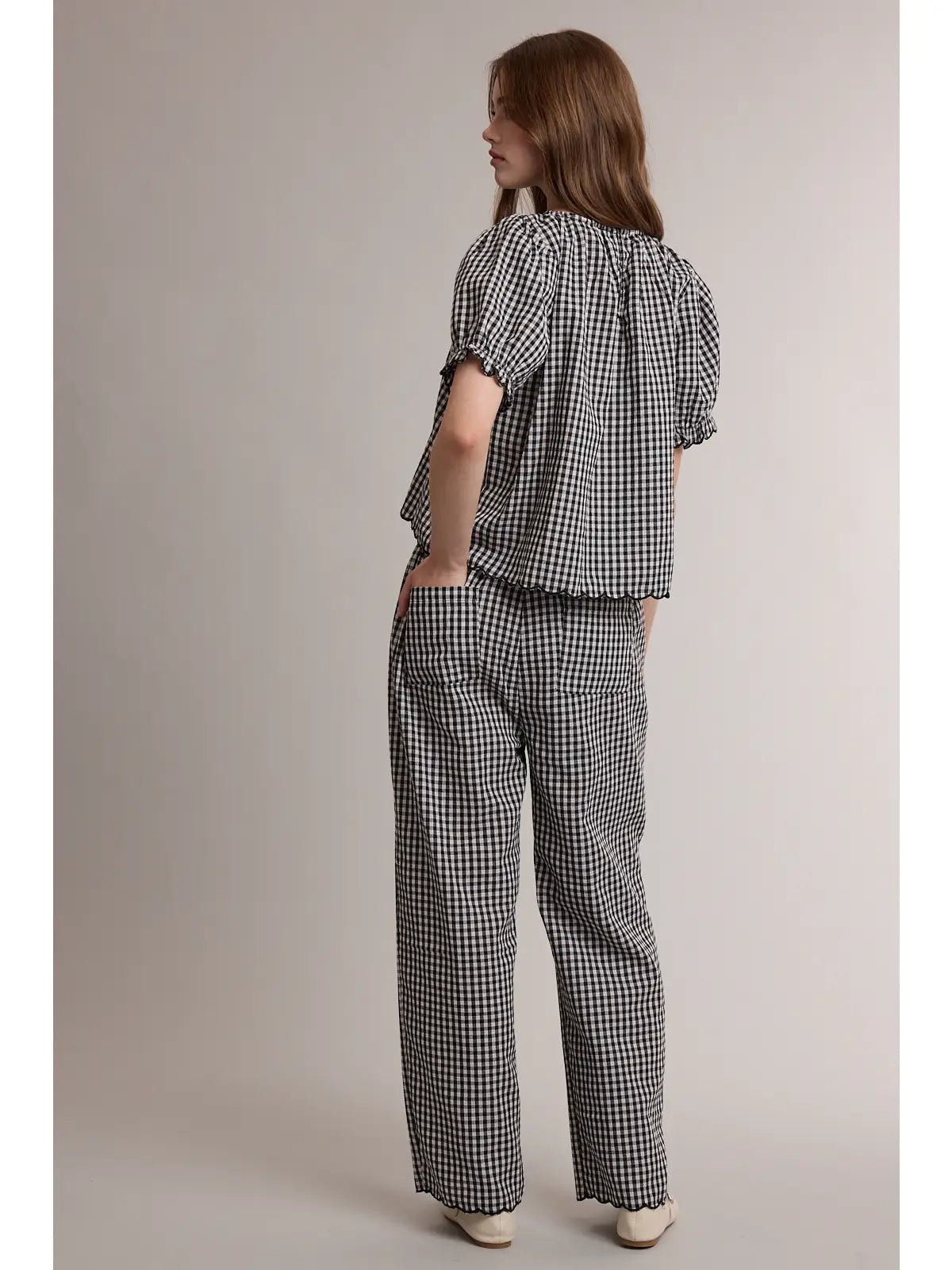 Gingham Scallop Hem Set