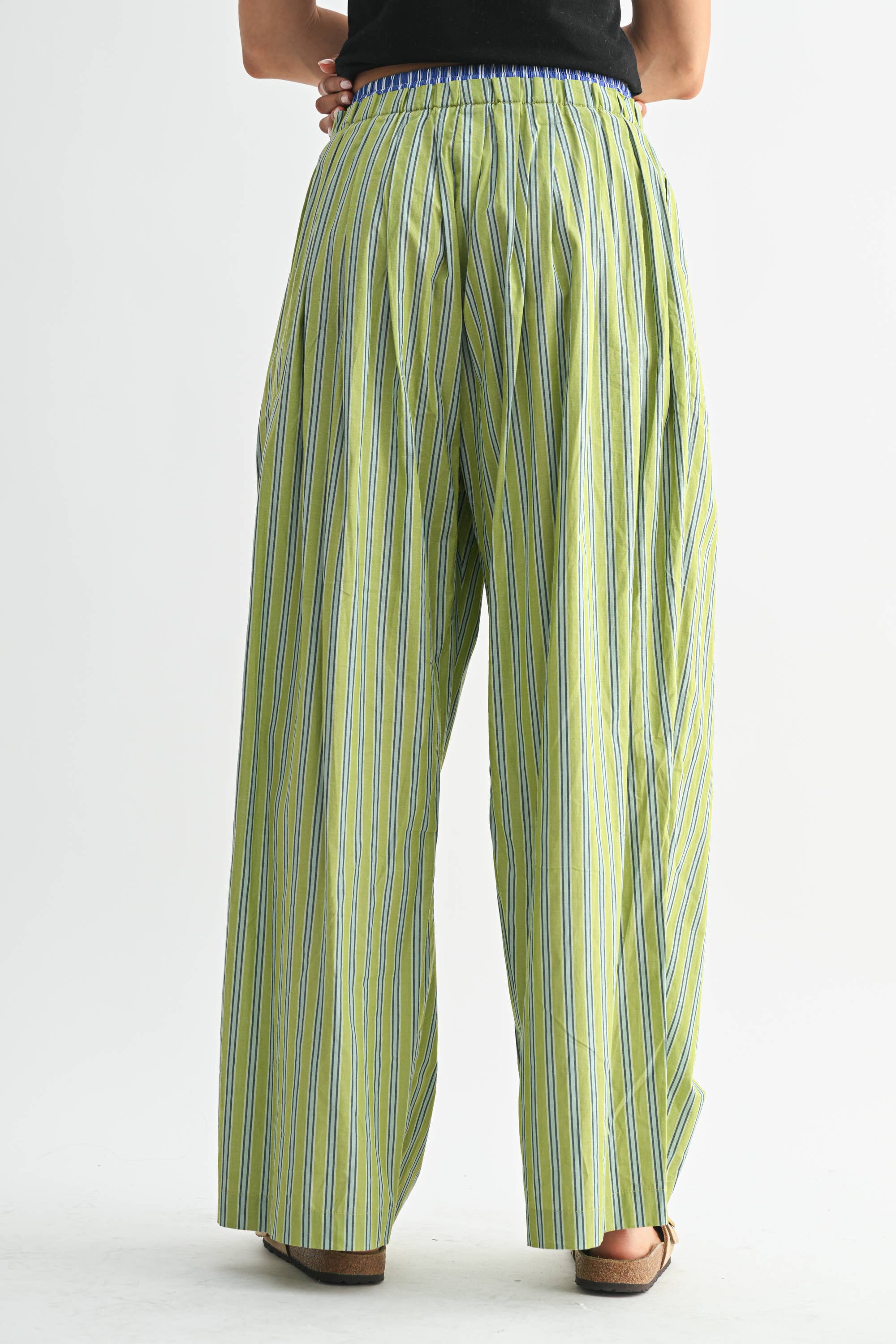 Striped Wide Leg Trousers