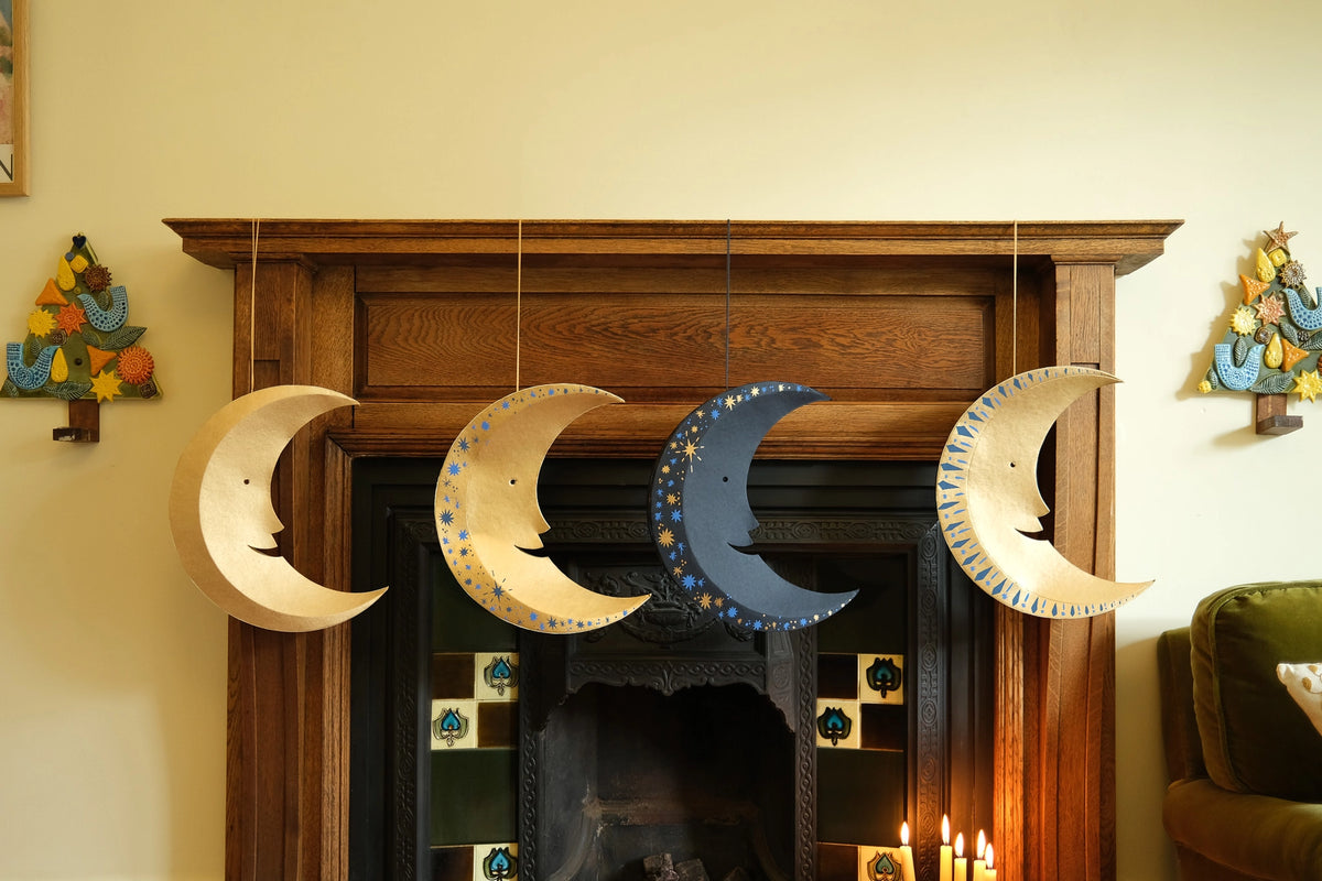 Large Midnight Moon Paper Ornament