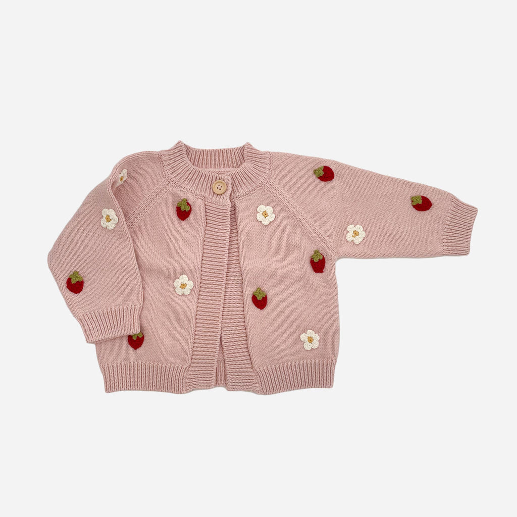 Strawberry Flower Baby Cardigan