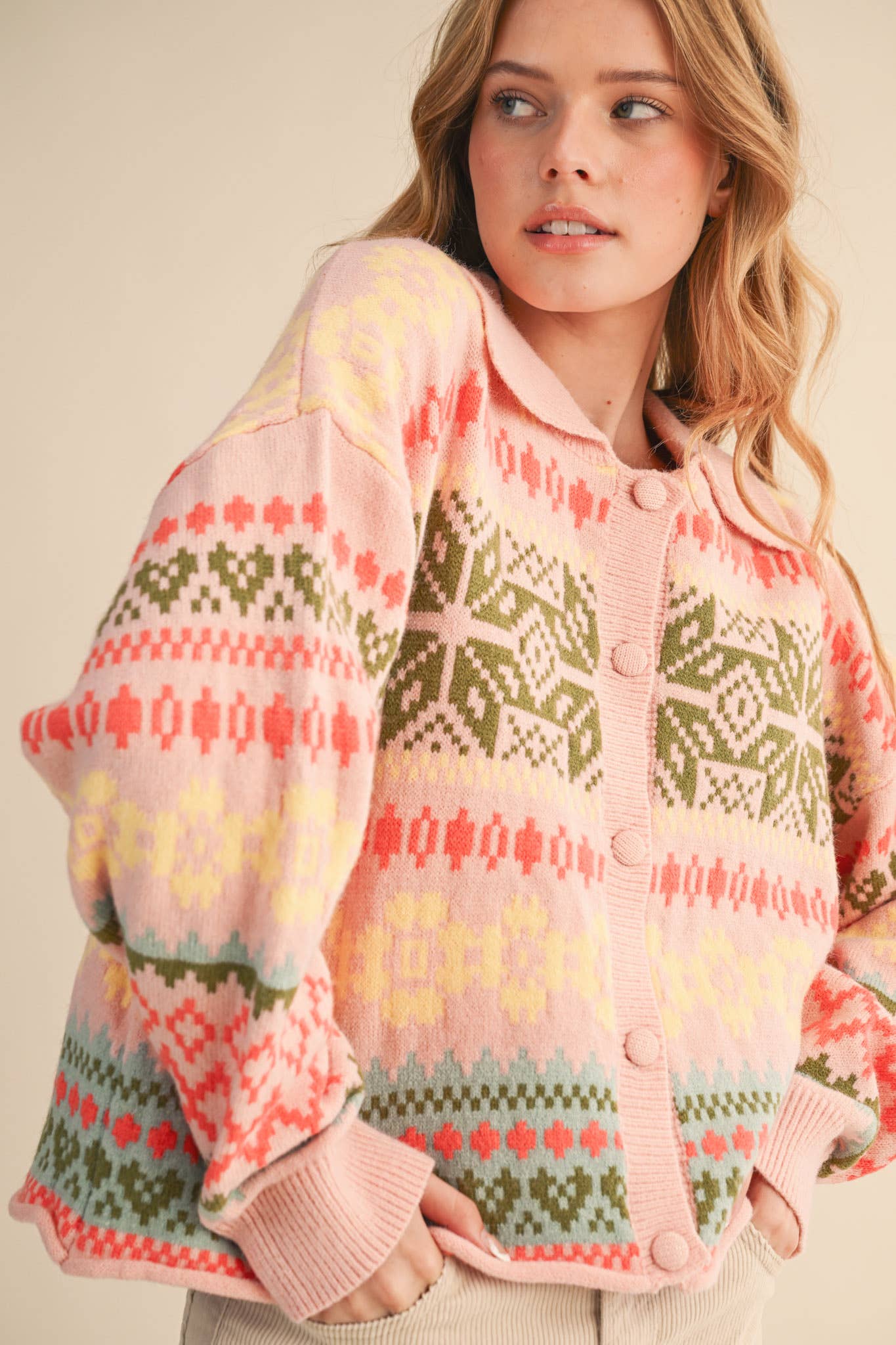 Fair Isle Sweater Cardigan