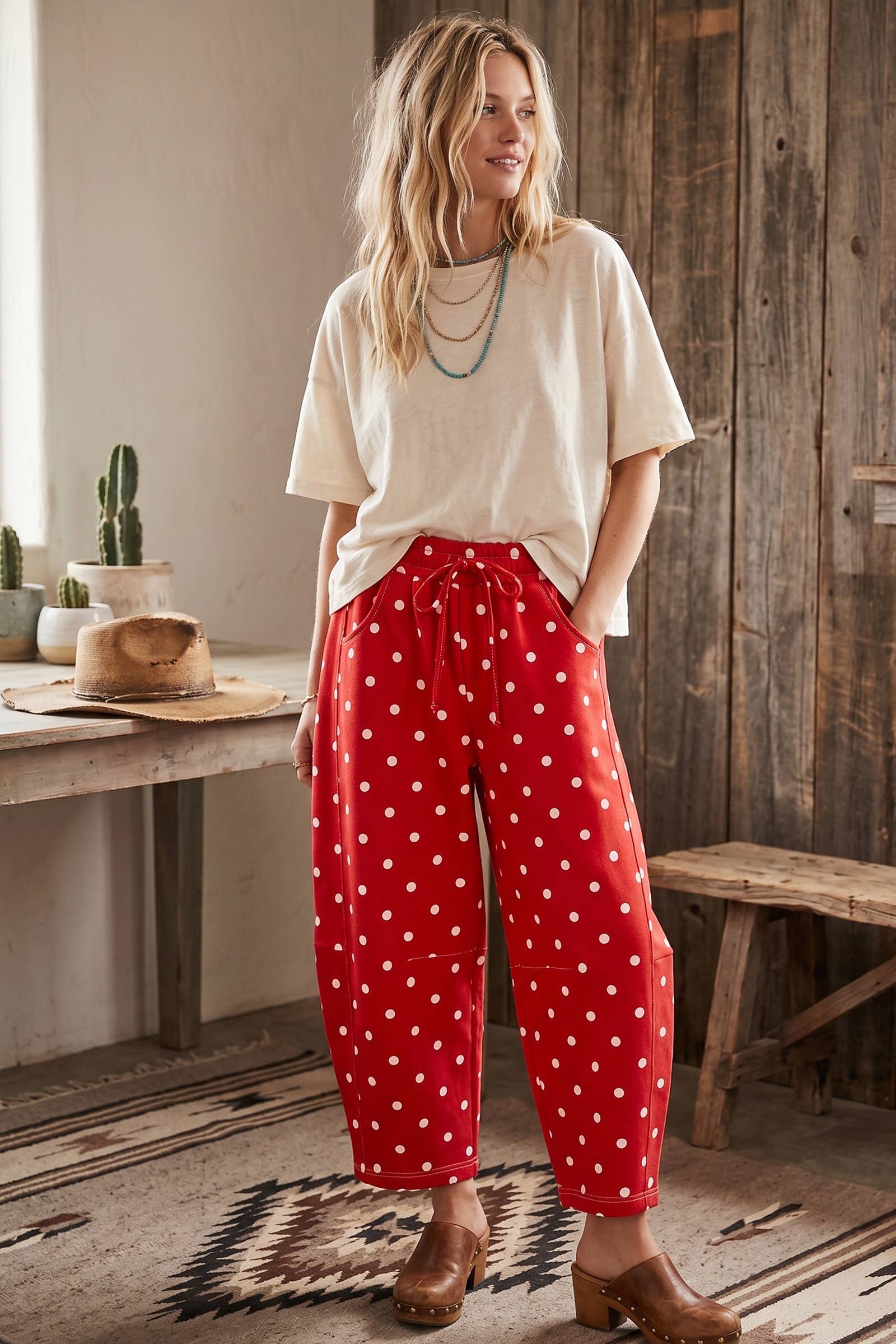 Polka Dot Barrel Lounge Pants