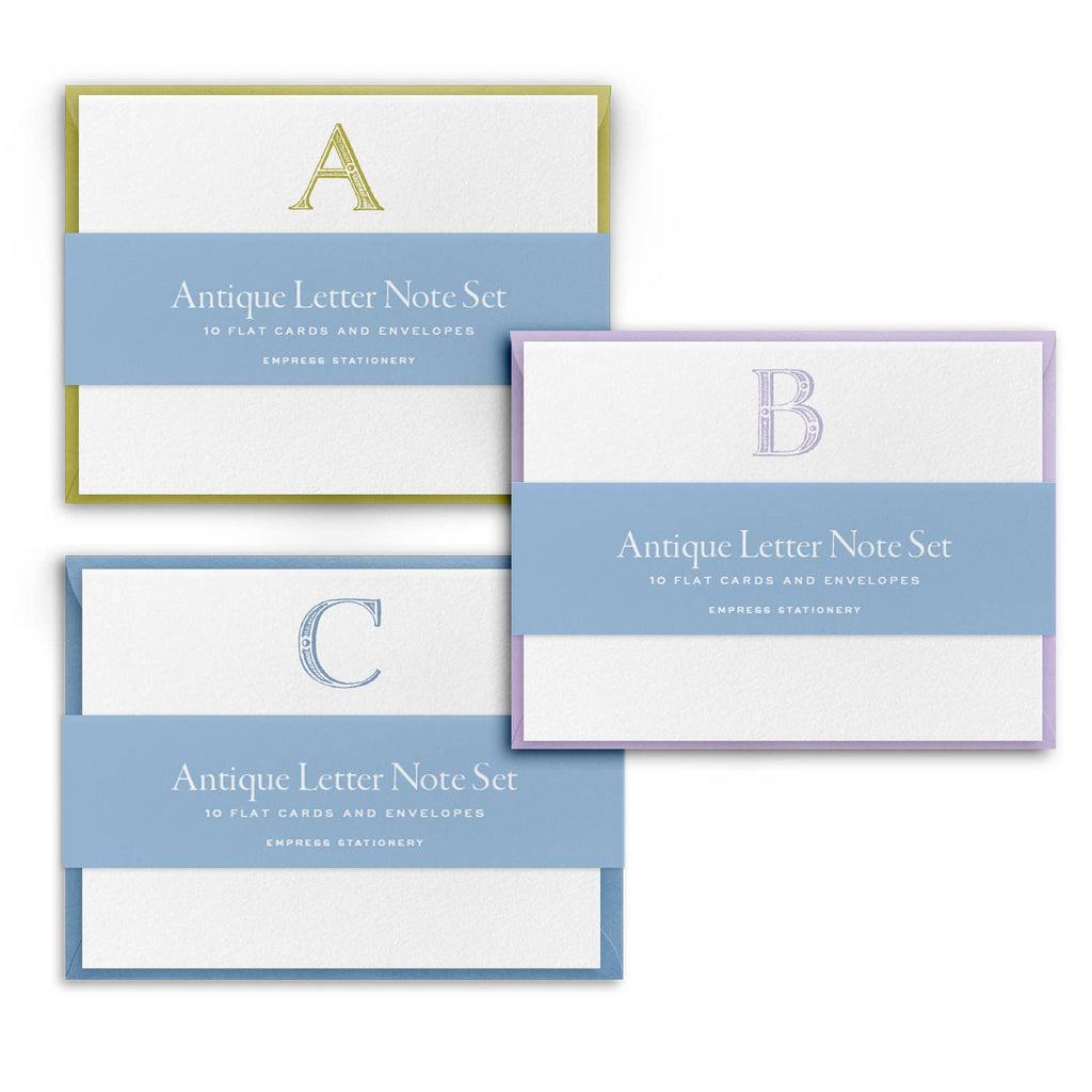 Blue Antique Letter Note Cards