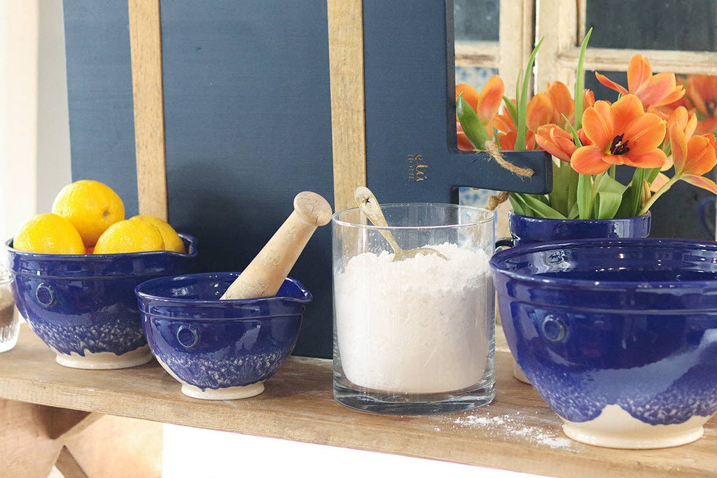 Blue Handthrown Mixing Bowl