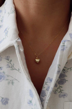 GOLD CLARA PUFF HEART NECKLACE