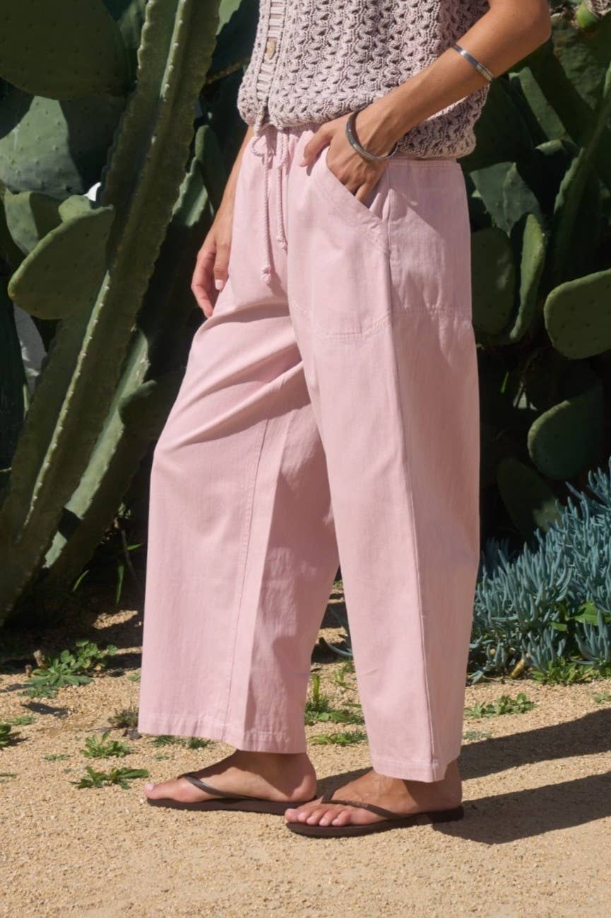 Drawstring Wide Leg Casual Pants
