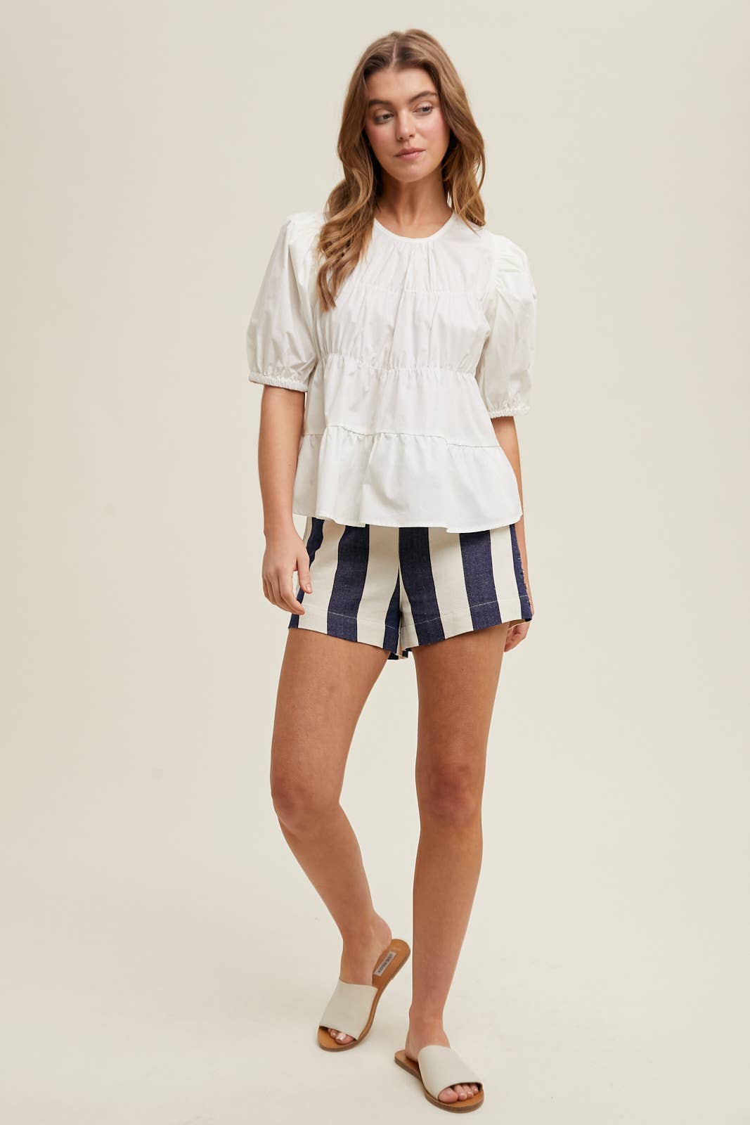 Poplin Puff Sleeve Blouse