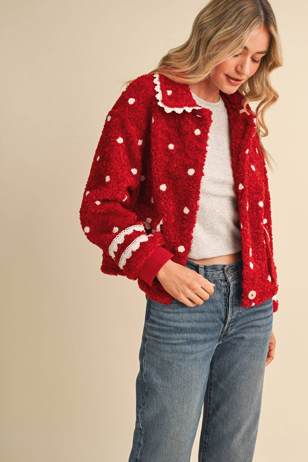 Polka Dot Teddy Jacket
