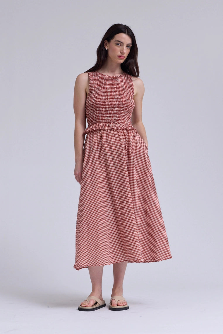 Sleeveless Smocking Top Dress