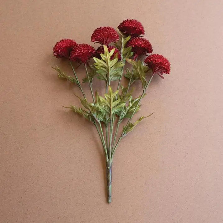 Red Bundle of Seven Artificial Dalhias