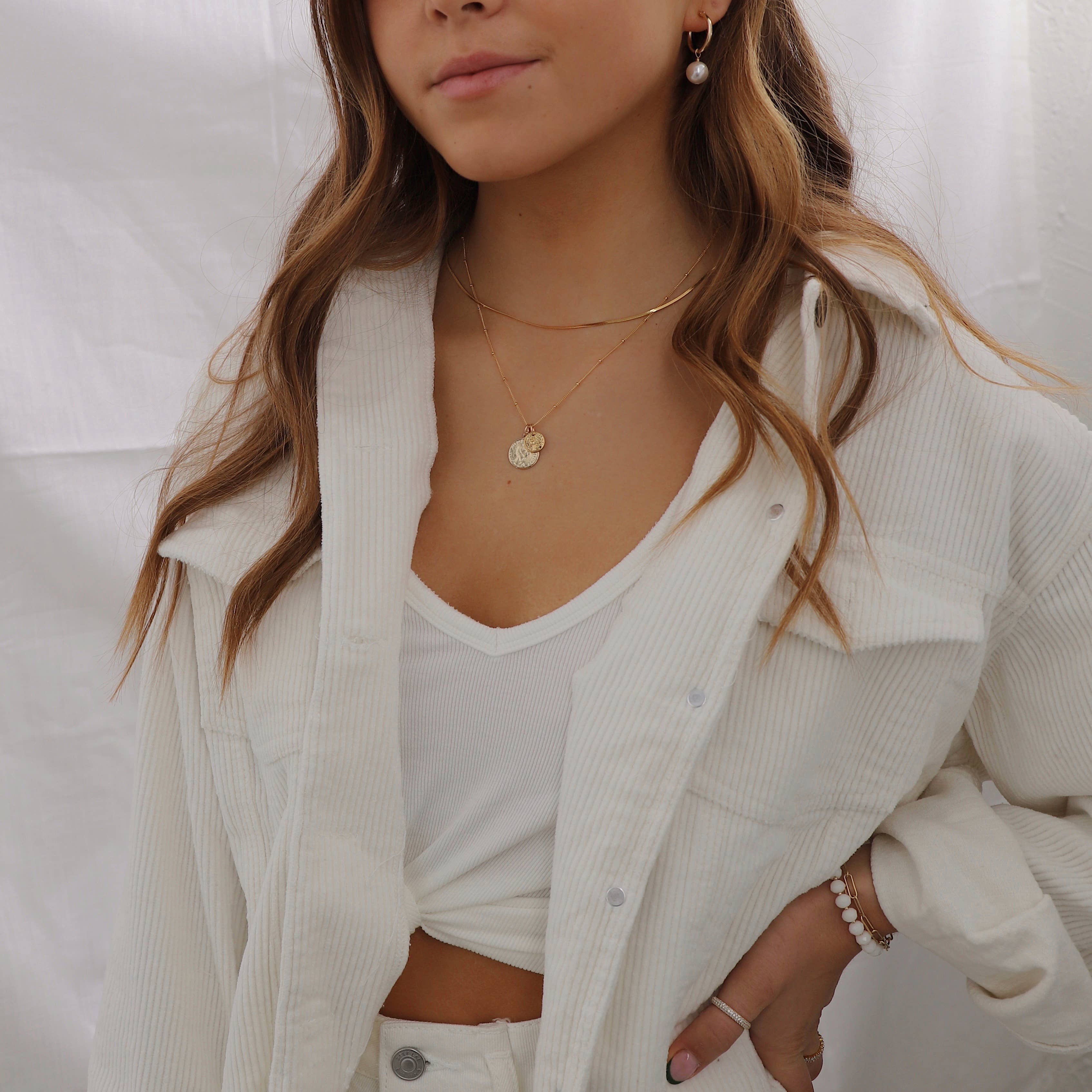 Audrey Gold Filled Pearl Hoops