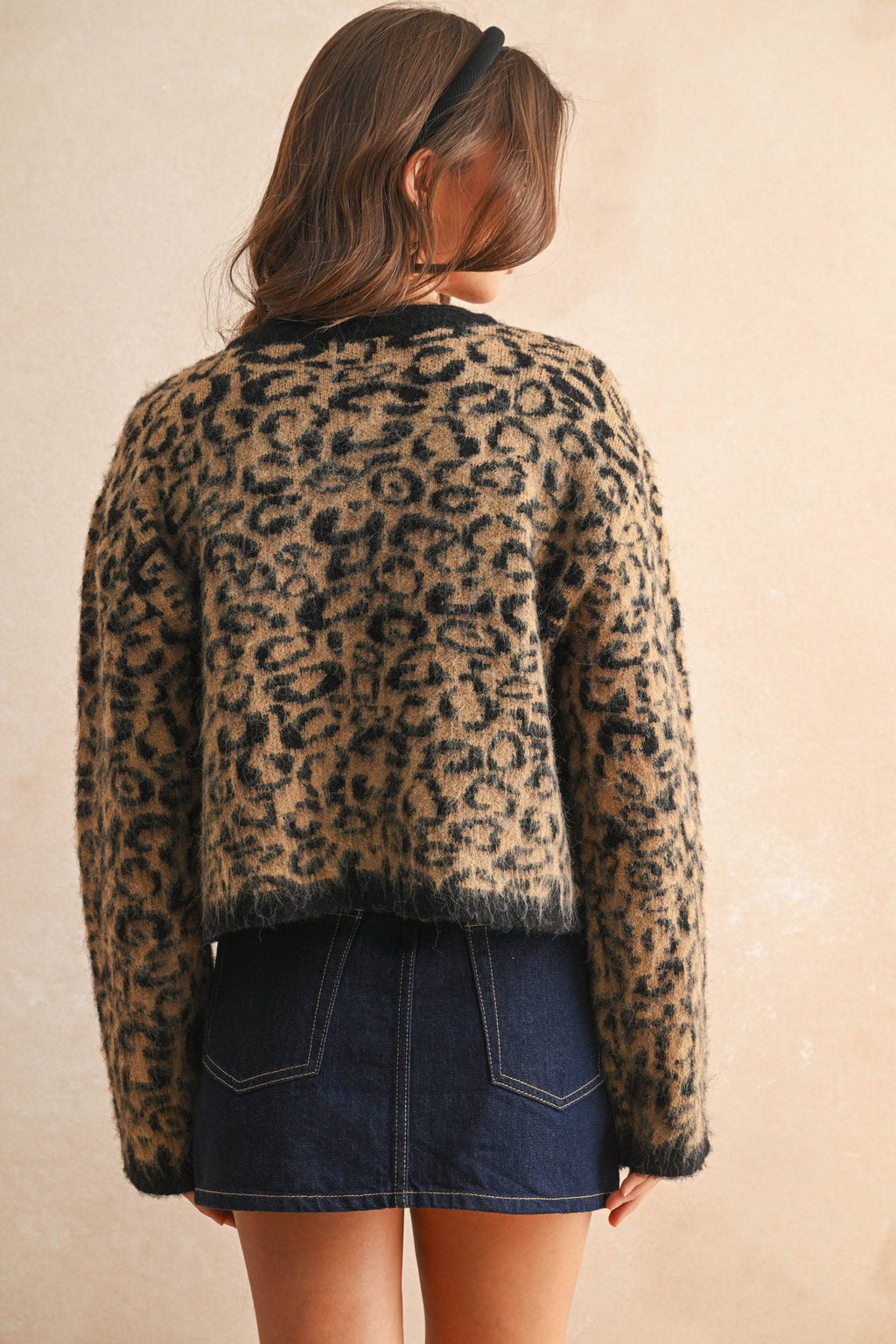 Leopard Print Sweater Cardigan