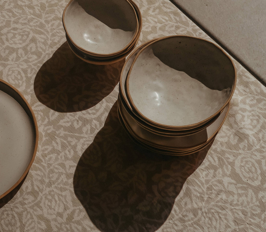 Wild Rose Block Print Tablecloth