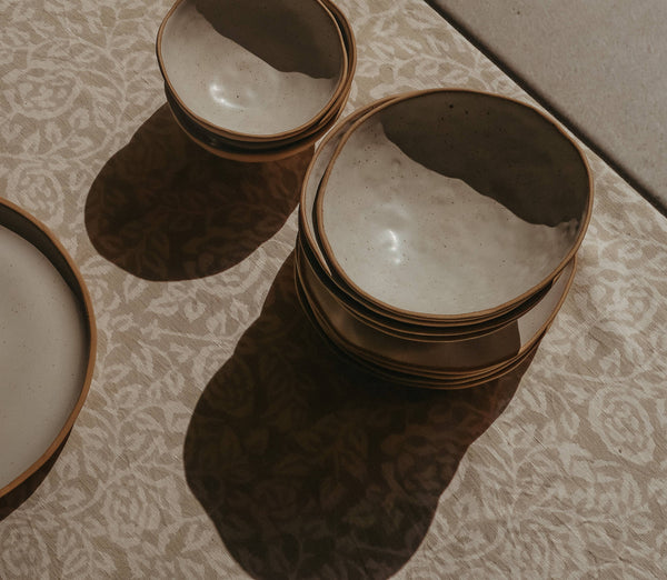 Wild Rose Block Print Tablecloth