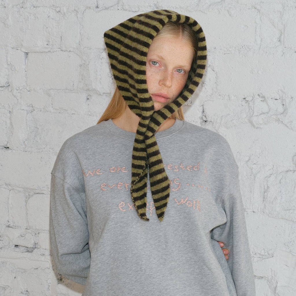 Striped Wool Triangle Scarf