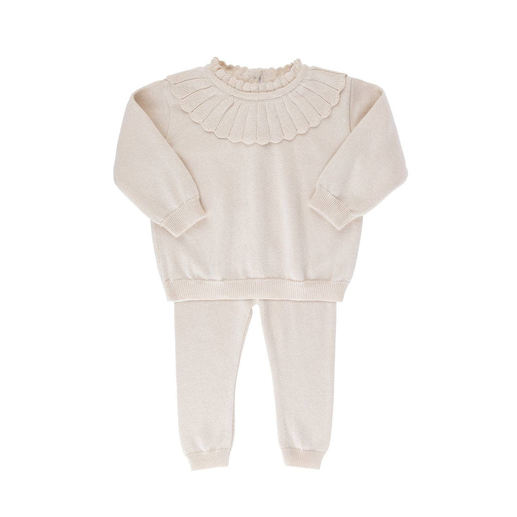 Girls Scalloped Collar Knit Set