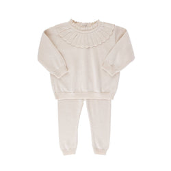 Girls Scalloped Collar Knit Set