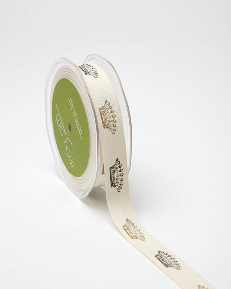 Royal Crowns Print 100% Cotton Ribbon