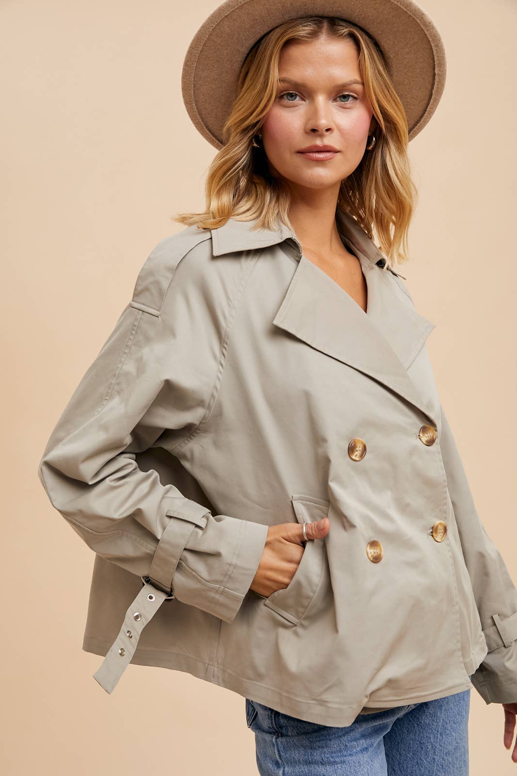 Short Trench Jacket - Cotton Blend Cropped Trench Coat – The Fox