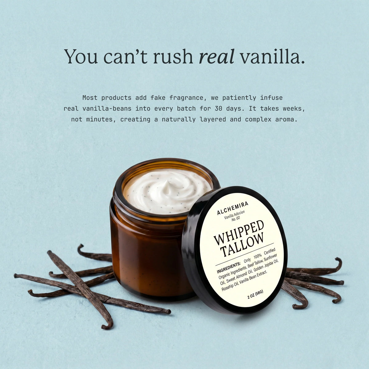 Vanilla Bean Whipped Tallow Cream