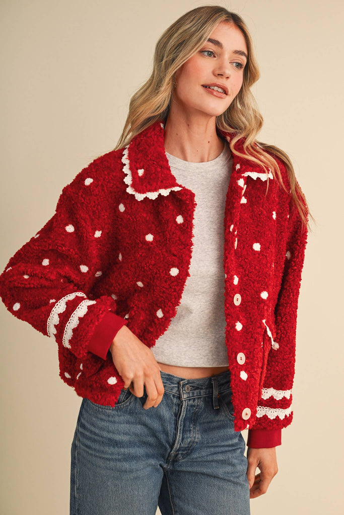 Polka Dot Teddy Jacket