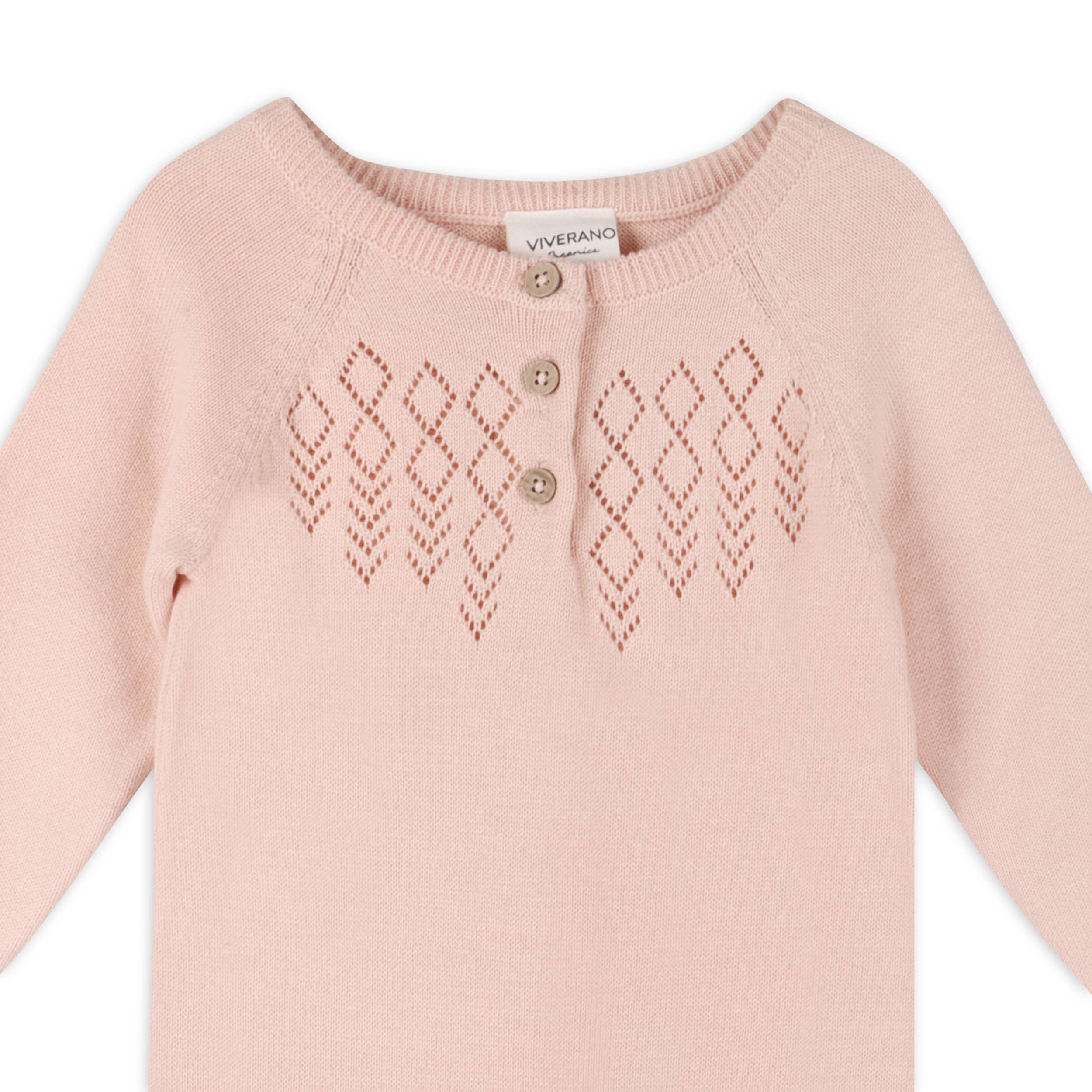 Diamond Pointelle Knit Baby Jumpsuit