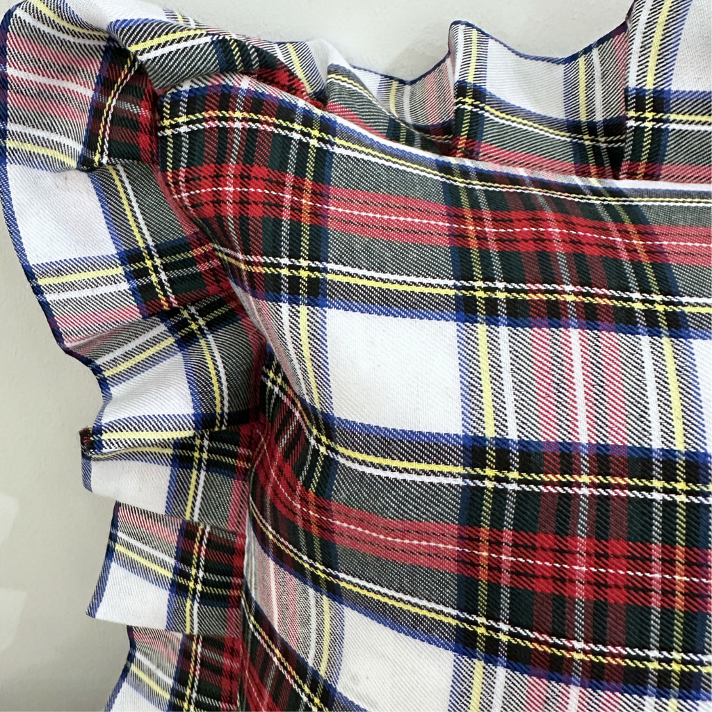 Holiday Plaid Ruffle Lumbar Pillow