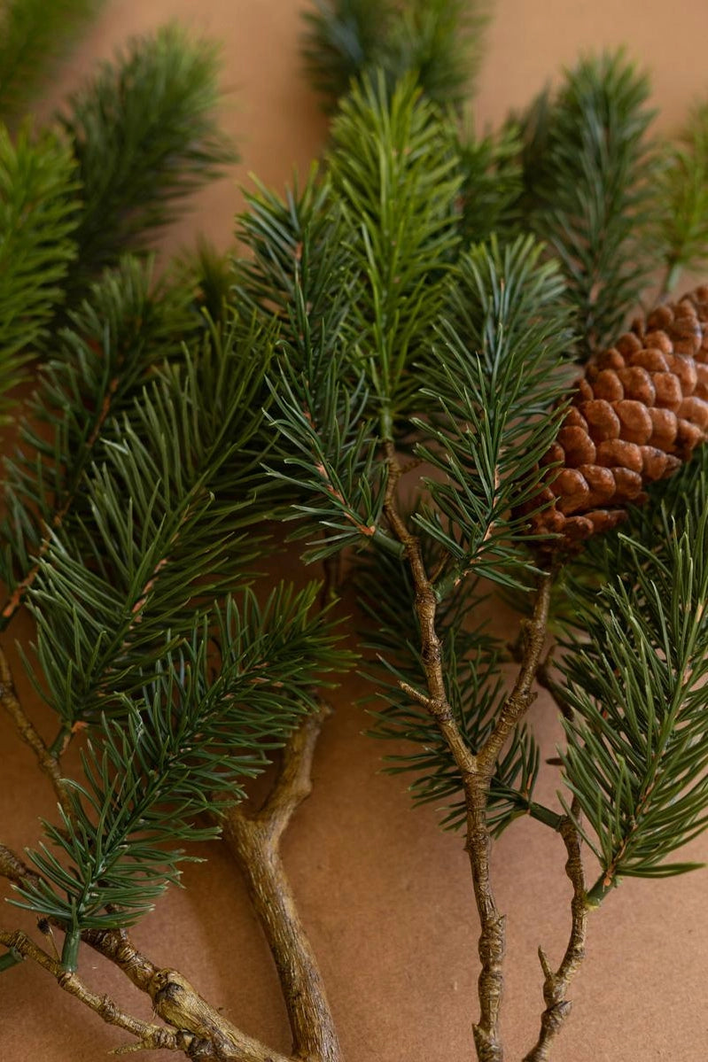 Artificial Fir Spray with Pine Cones