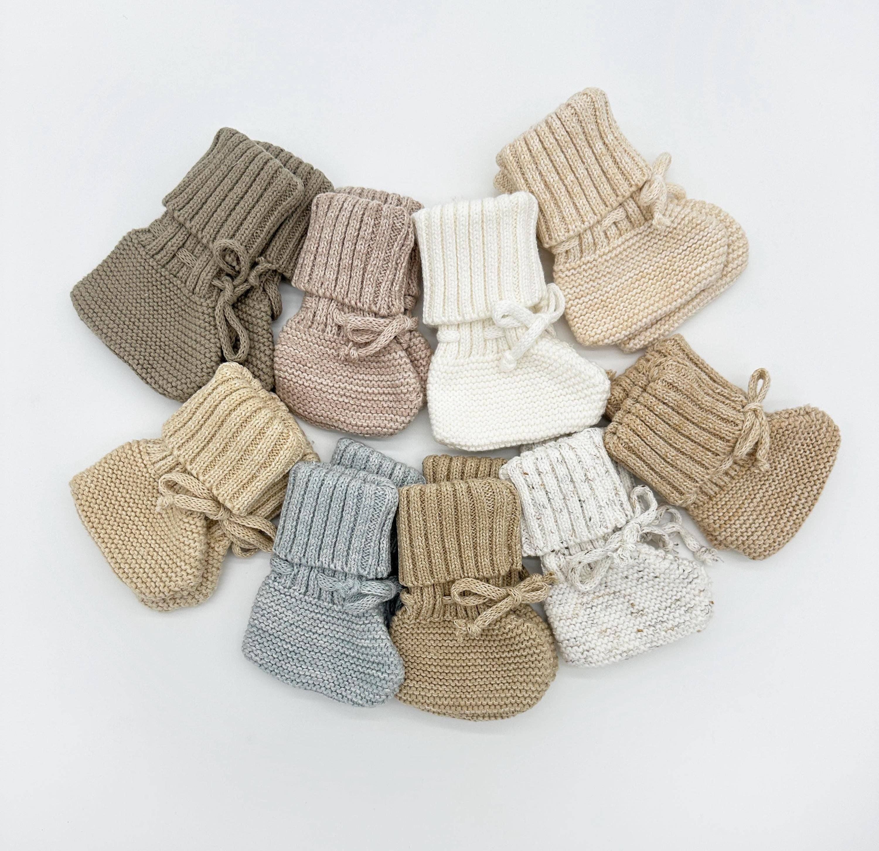 Garter Cotton Knitted Booties