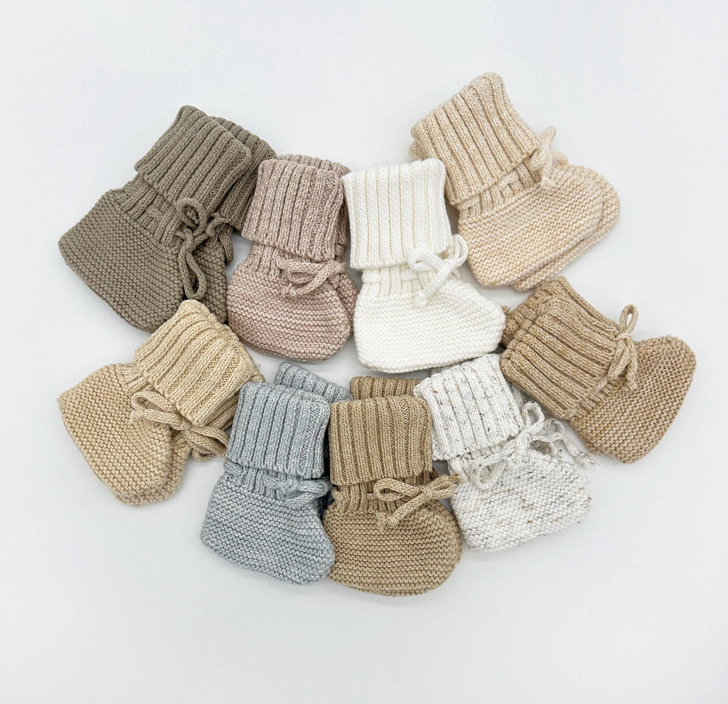 Garter Cotton Knitted Booties