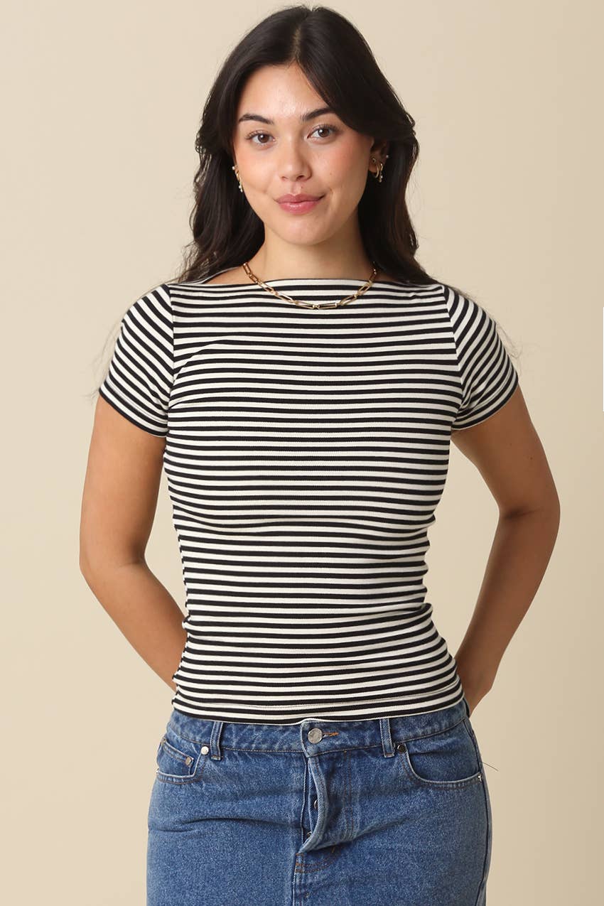 Kate Striped Fitted Top