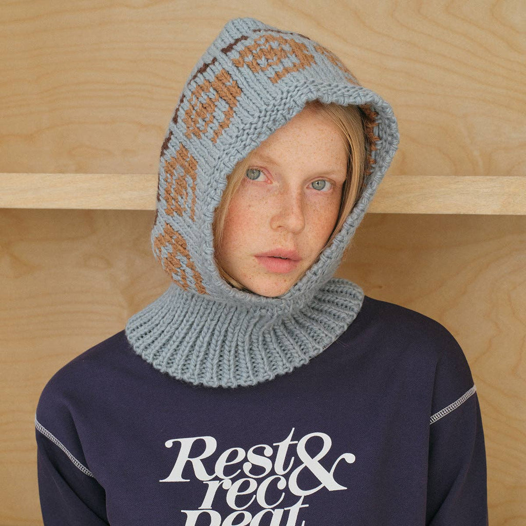 Rose Pattern Wool Blend Balaclava