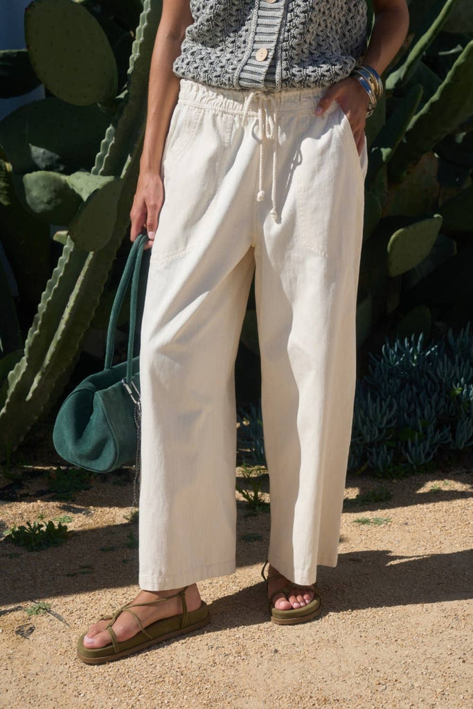 Drawstring Wide Leg Casual Pants