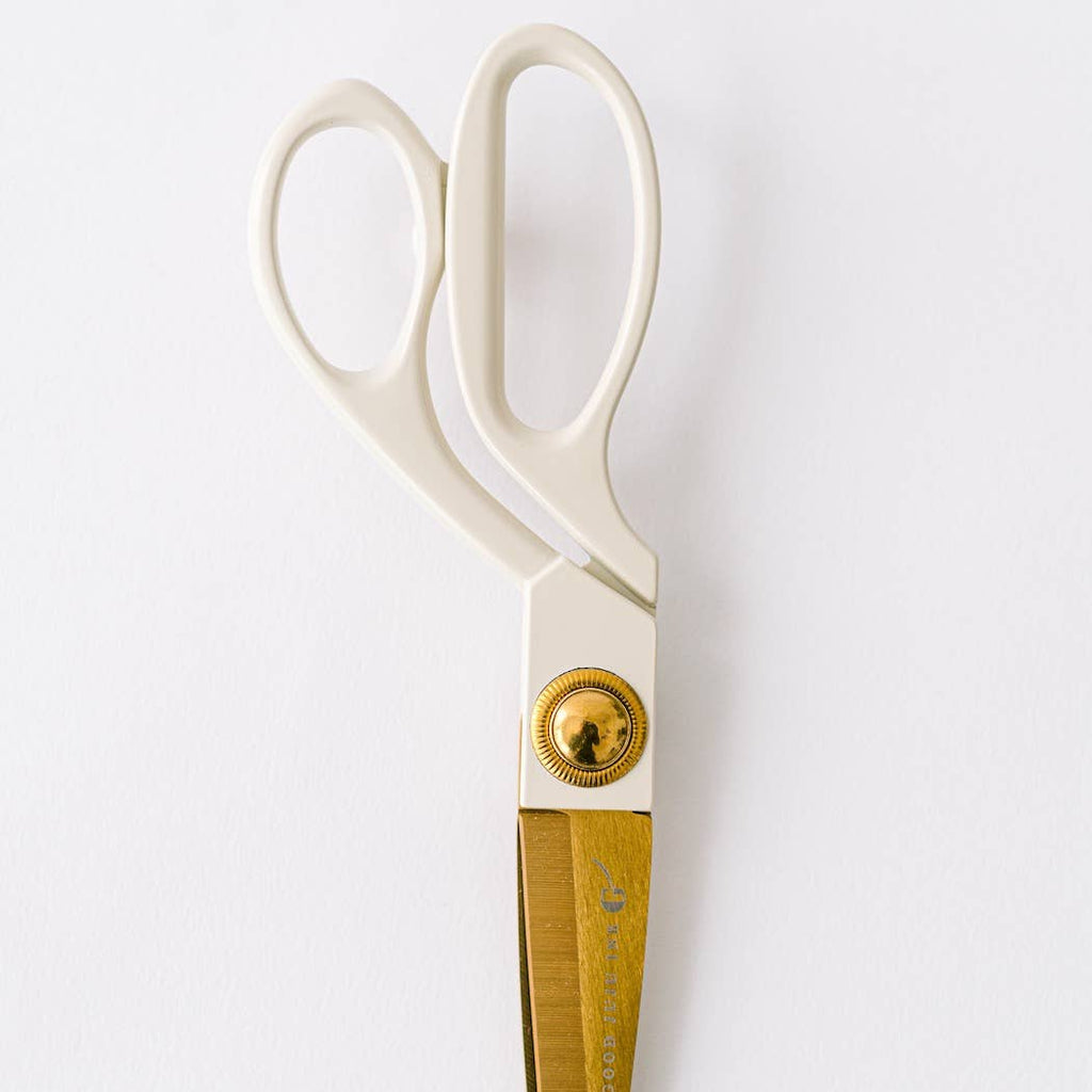 Ivory and Gold Heirloom Scissors with Case - Petunia Pink