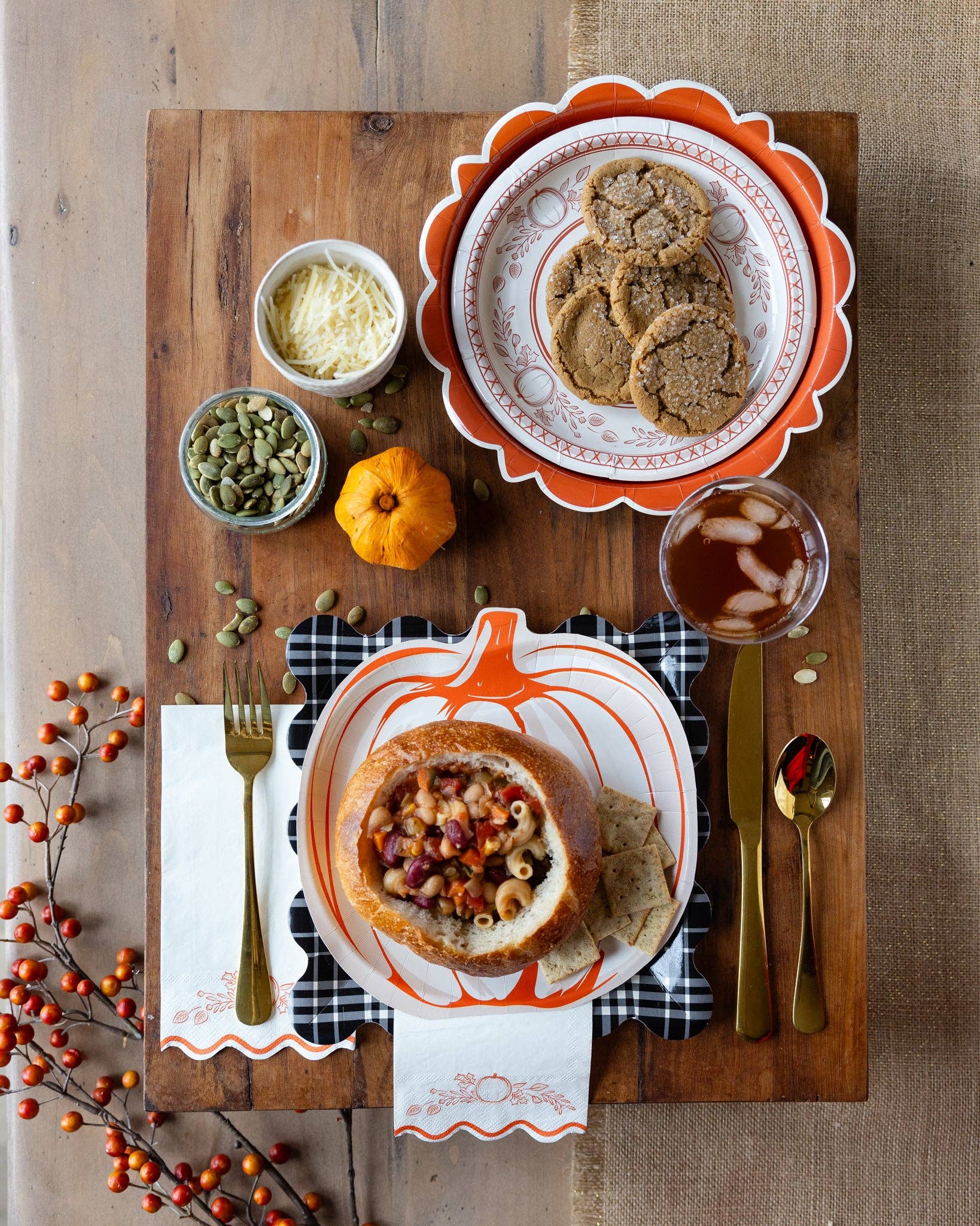 Pumpkin Round Dessert 8" Paper Plate